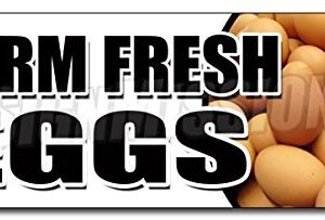 12" Farm Fresh Eggs Decal Sticker Organic Range Free Milk Dairy Cheese Brown