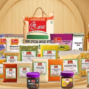 Rajasthani shree ann Complete Indian Grocery Set, Monthly Ration, Multigrain Atta, Pulses, Spices and Oils Collection, Pack of 24 items, Ration, Flours, Oils, Daliya, Spices, Masala and many more